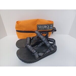 SOURCE Outdoor Sandal Men's Size EUR 39 US 6 Black‎ Gray with Carrying Bag